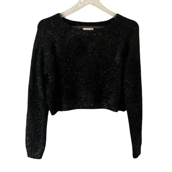 Elan metallic Eyelash Black Sweater size small NWT‎ - Picture 5 of 14